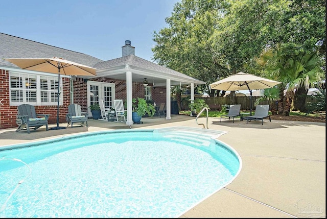 1707 Cedrus Ln, Pensacola, FL 32514 - view of pool featuring french doors and a patio