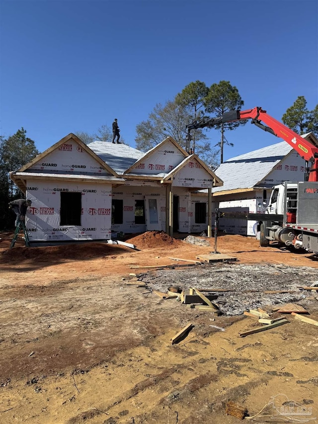 view of unfinished property