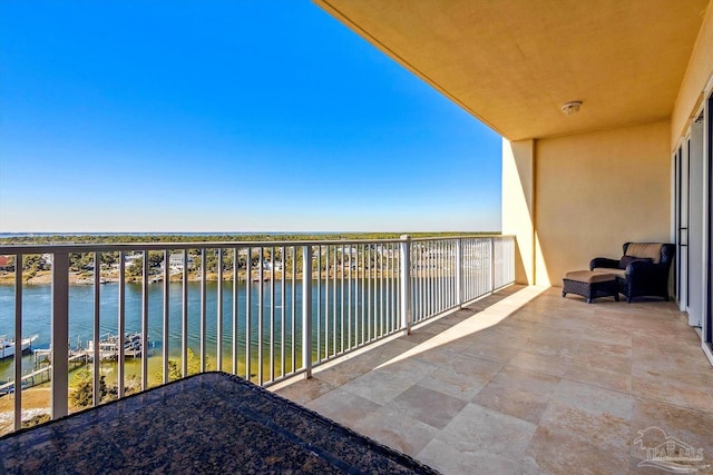 balcony with a water view