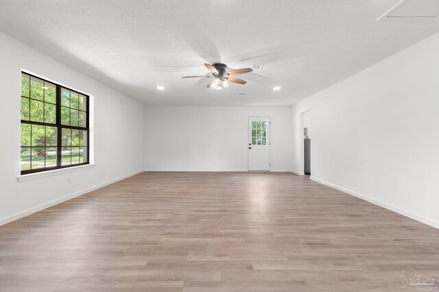 5547 Kauffman Rd, Milton, FL 32583 - empty room with a ceiling fan, light wood-style floors, baseboards, and recessed lighting