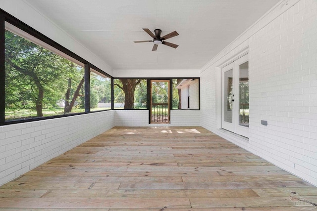 5547 Kauffman Rd, Milton, FL 32583 - wooden terrace featuring a ceiling fan and french doors