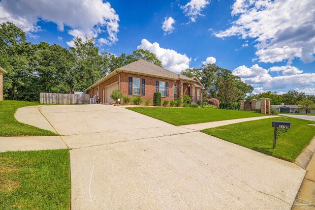 ranch-style home with a front yard