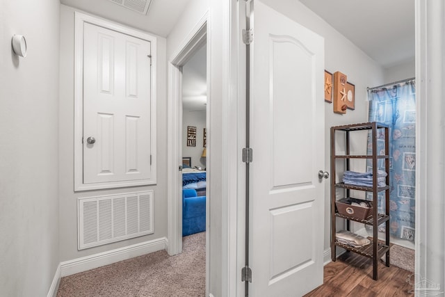 hallway featuring carpet floors