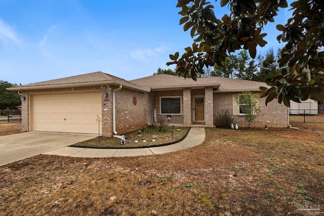 single story home with a garage