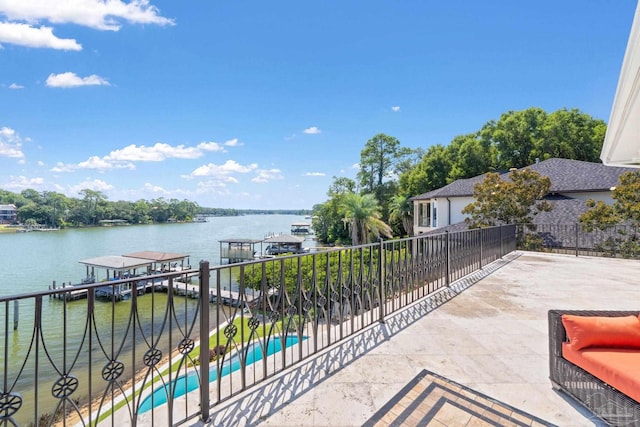 3410 N 18th Ave, Pensacola, FL 32503 - view of patio / terrace featuring a water view and a dock