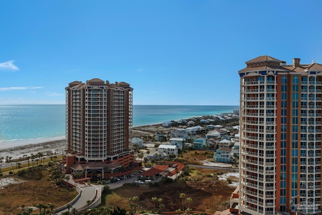 property view of water with a view of the beach