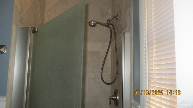 interior details featuring walk in shower