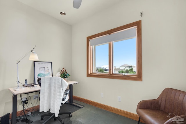 office with ceiling fan