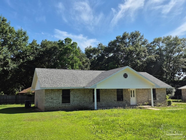 5757 Melrose Dr, Milton, FL 32570 - ranch-style home featuring brick siding, cooling unit, and a shingled roof