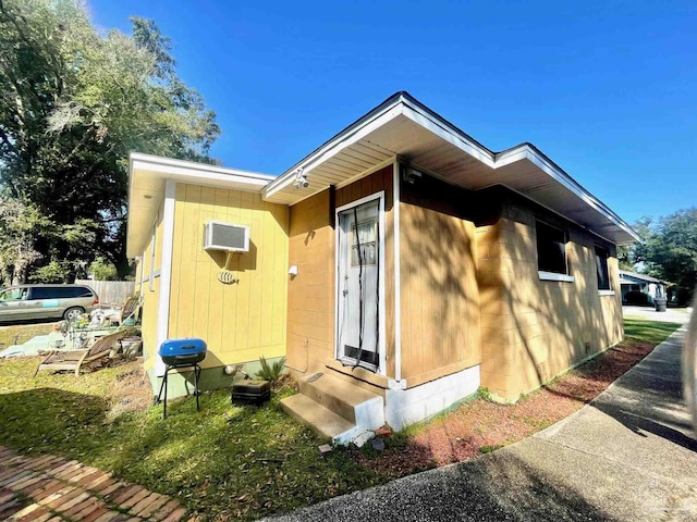 view of home's exterior featuring entry steps