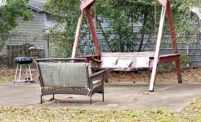 view of patio with area for grilling