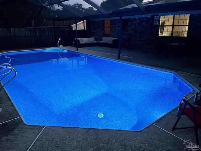 2762 Christine St, Pensacola, FL 32526 - view of pool featuring a patio, glass enclosure, and an outdoor living space