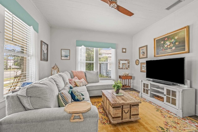 1220 E Cervantes, Pensacola, FL 32501 - living area with a ceiling fan and wood finished floors