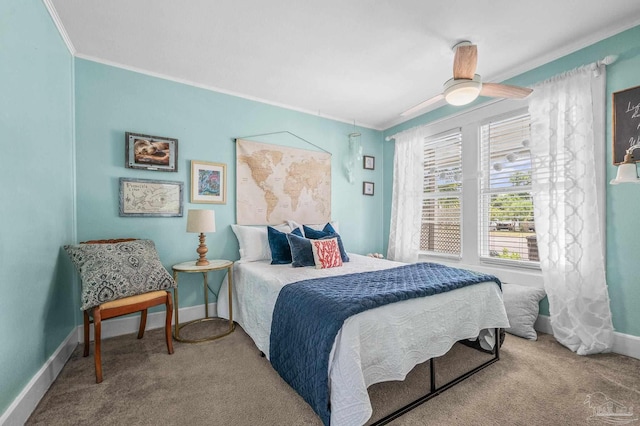 1220 E Cervantes, Pensacola, FL 32501 - bedroom featuring carpet, baseboards, and ornamental molding