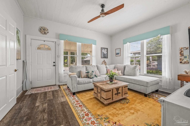 1220 E Cervantes, Pensacola, FL 32501 - living area with light wood-type flooring, healthy amount of natural light, and a ceiling fan