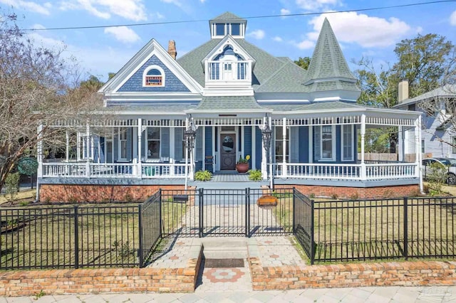 view of front of property with covered porch