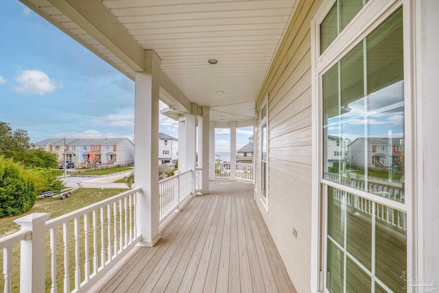 deck featuring a porch