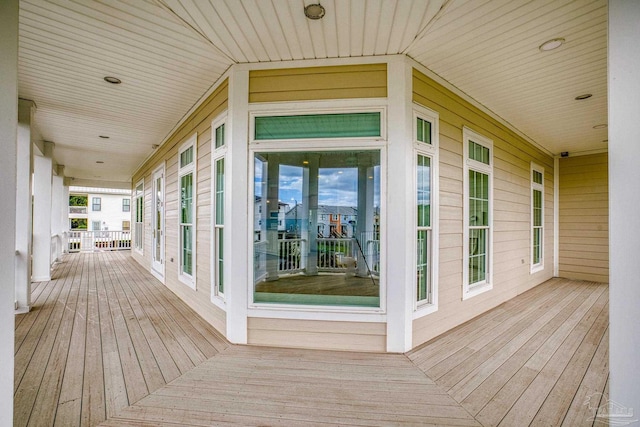 wooden terrace featuring a porch