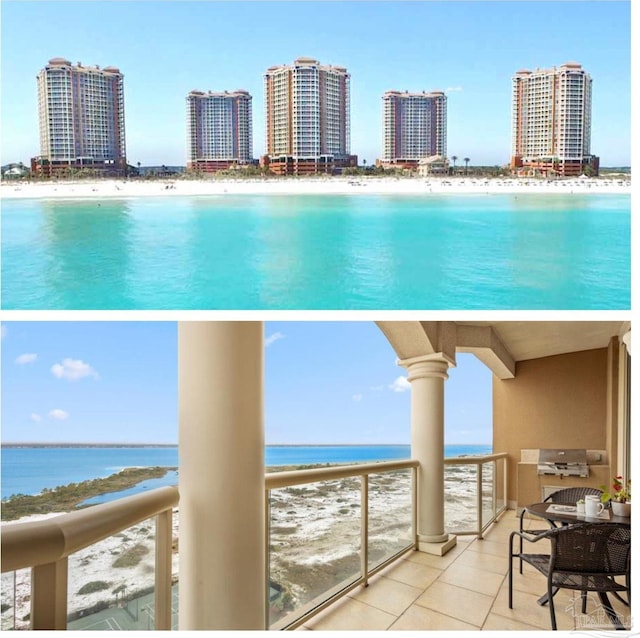 3 Portofino Dr Unit 1705, Pensacola Beach, FL 32561 - balcony featuring a water view and a city view