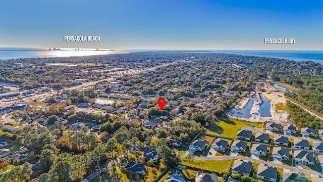 3382 Green Briar Cir, Gulf Breeze, FL 32563 - aerial overview of property's location with a large body of water and nearby suburban area