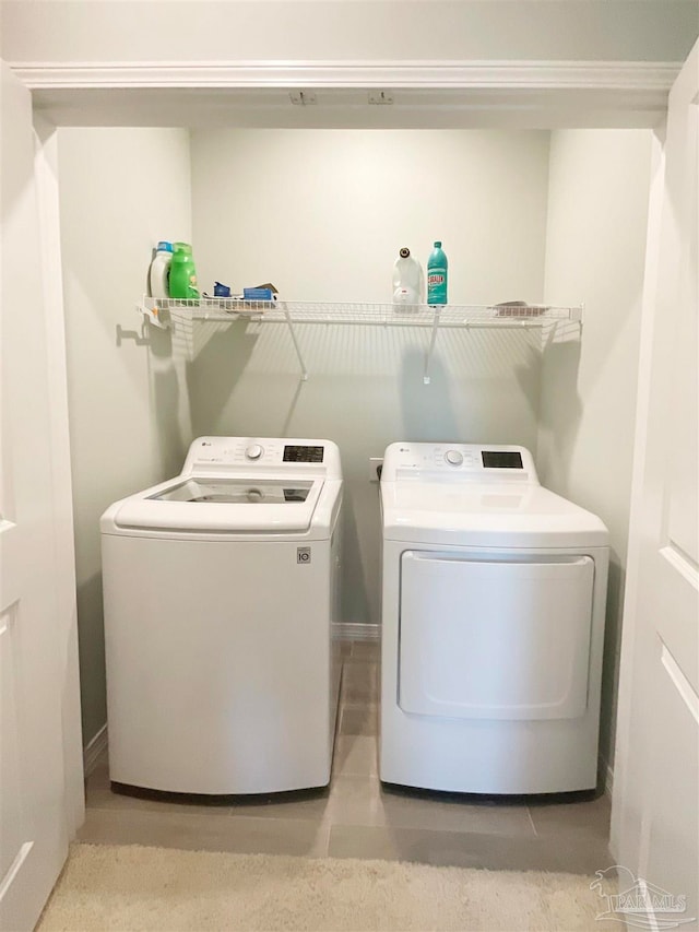 laundry room with washing machine and clothes dryer