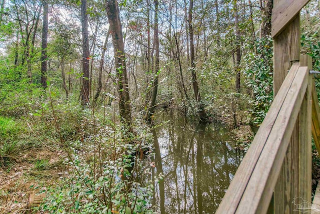 view of water feature featuring a view of trees