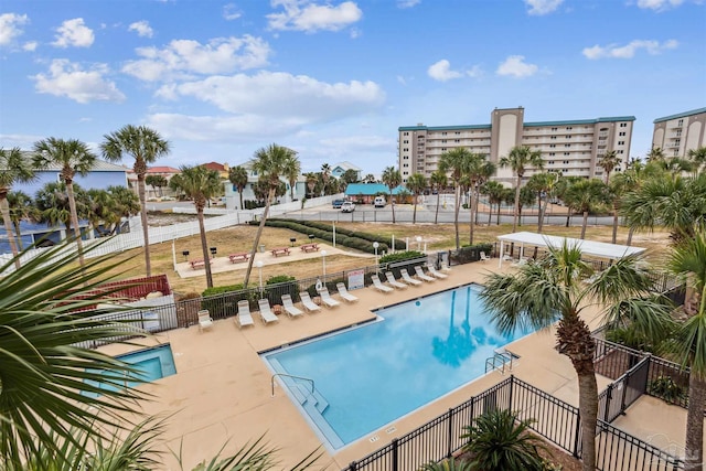 view of pool with a patio