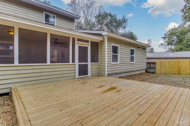 deck featuring a sunroom