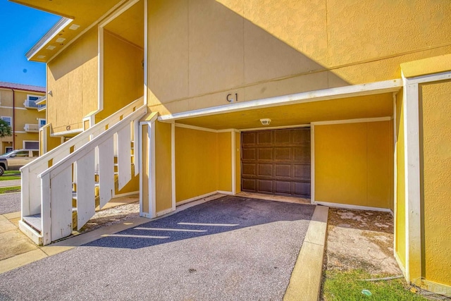 entrance to property with a garage