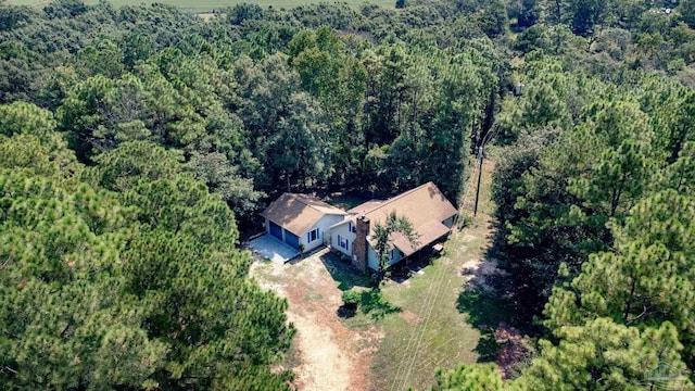 drone / aerial view with a view of trees