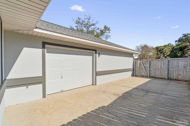 view of garage