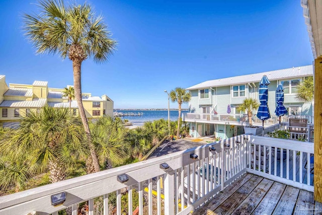 balcony with a water view