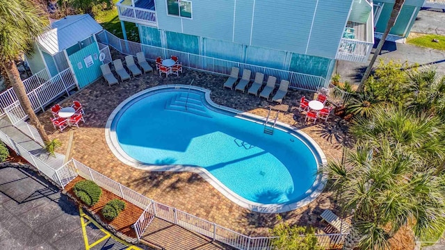 view of pool featuring a patio