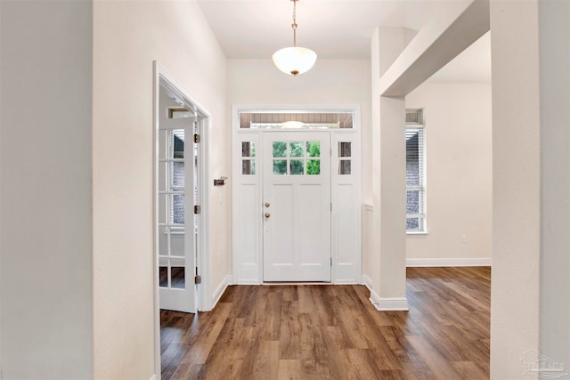 foyer featuring wood-type flooring