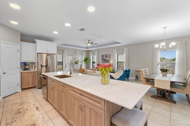 1777 Waterford Sound Blvd, Gulf Breeze, FL 32563 - kitchen featuring a sink, light tile patterned floors, healthy amount of natural light, and recessed lighting