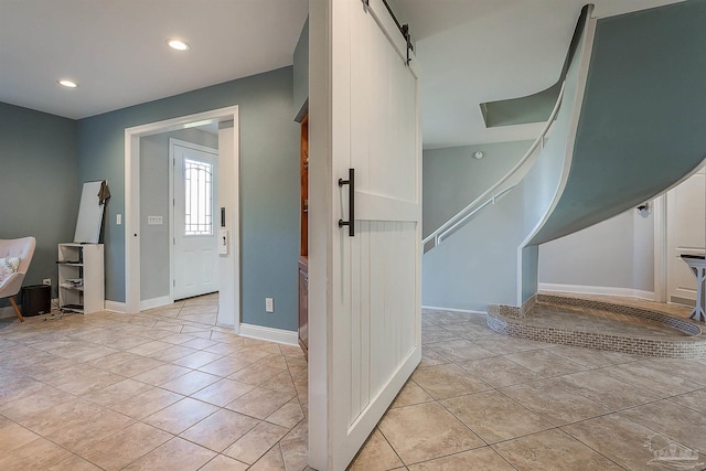 entryway featuring light tile patterned flooring