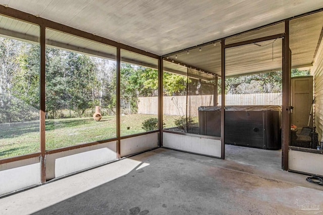 view of unfurnished sunroom