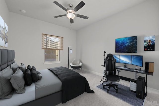 6621 Rocky Shores Rd, Milton, FL 32583 - carpeted bedroom with baseboards, an office area, and ceiling fan