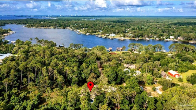 9638 Wills Ln, Lillian, AL 36549 - bird's eye view of a heavily wooded area and a large body of water
