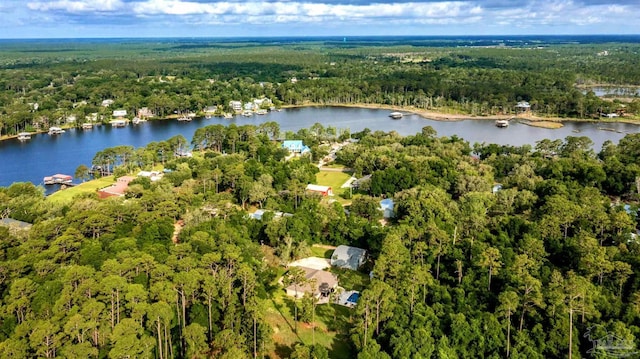 9638 Wills Ln, Lillian, AL 36549 - aerial view of property's location featuring a heavily wooded area and a large body of water