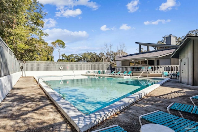 view of pool featuring a patio area