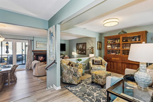 living room featuring light hardwood / wood-style flooring