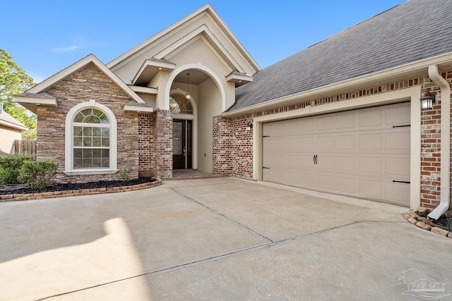 view of property with a garage