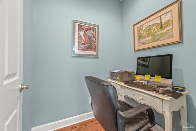 5757 Cobble Creek Dr, Pace, FL 32571 - office featuring baseboards and wood finished floors