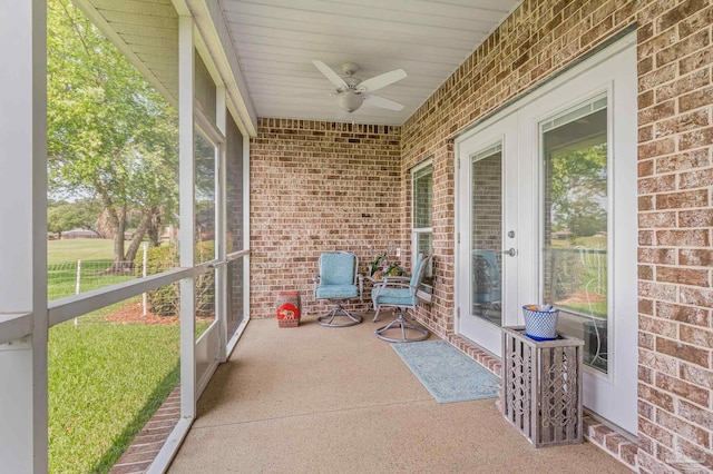 5757 Cobble Creek Dr, Pace, FL 32571 - sunroom with ceiling fan and healthy amount of natural light