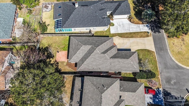 aerial view featuring a residential view