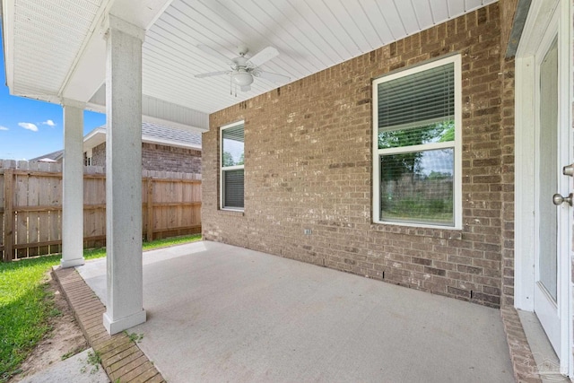 3826 Ranch Rd, Pace, FL 32571 - view of patio / terrace featuring fence and ceiling fan