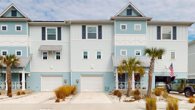 view of property with a garage