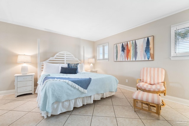 1111 Ft Pickens Rd Unit 111, Pensacola Beach, FL 32561 - bedroom with ornamental molding, light tile patterned flooring, and multiple windows