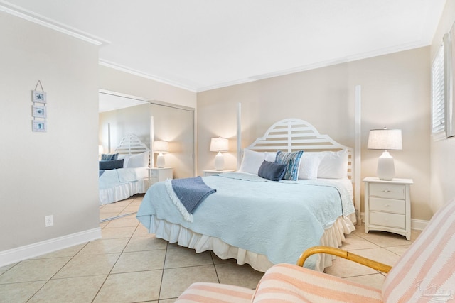 1111 Ft Pickens Rd Unit 111, Pensacola Beach, FL 32561 - tiled bedroom with ornamental molding and baseboards